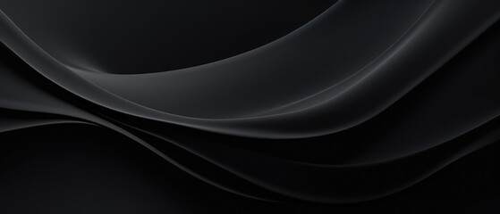 Abstract black waves flowing in a sleek and modern design. Modern abstract dark background useful for technical presentations - obrazy, fototapety, plakaty