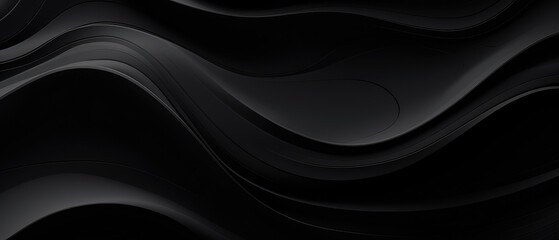 Abstract black and silver waves flow in a sleek and modern design. Modern abstract dark background useful for technical presentations
