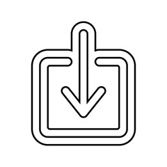 down arrow data loading line icon vector. down arrow data loading sign. isolated contour symbol black illustration