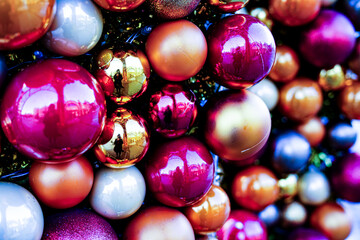 Colorful christmas balls as a background. 