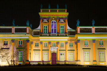 Wilanow Palace in Festive Illumination in Warsaw - 692198447