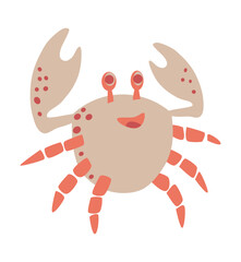 Funny crab. Vector illustration. 