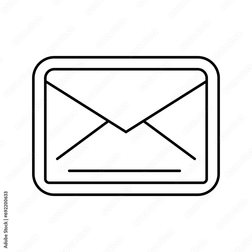 Poster closed envelope download message line icon vector. closed envelope download message sign. isolated c