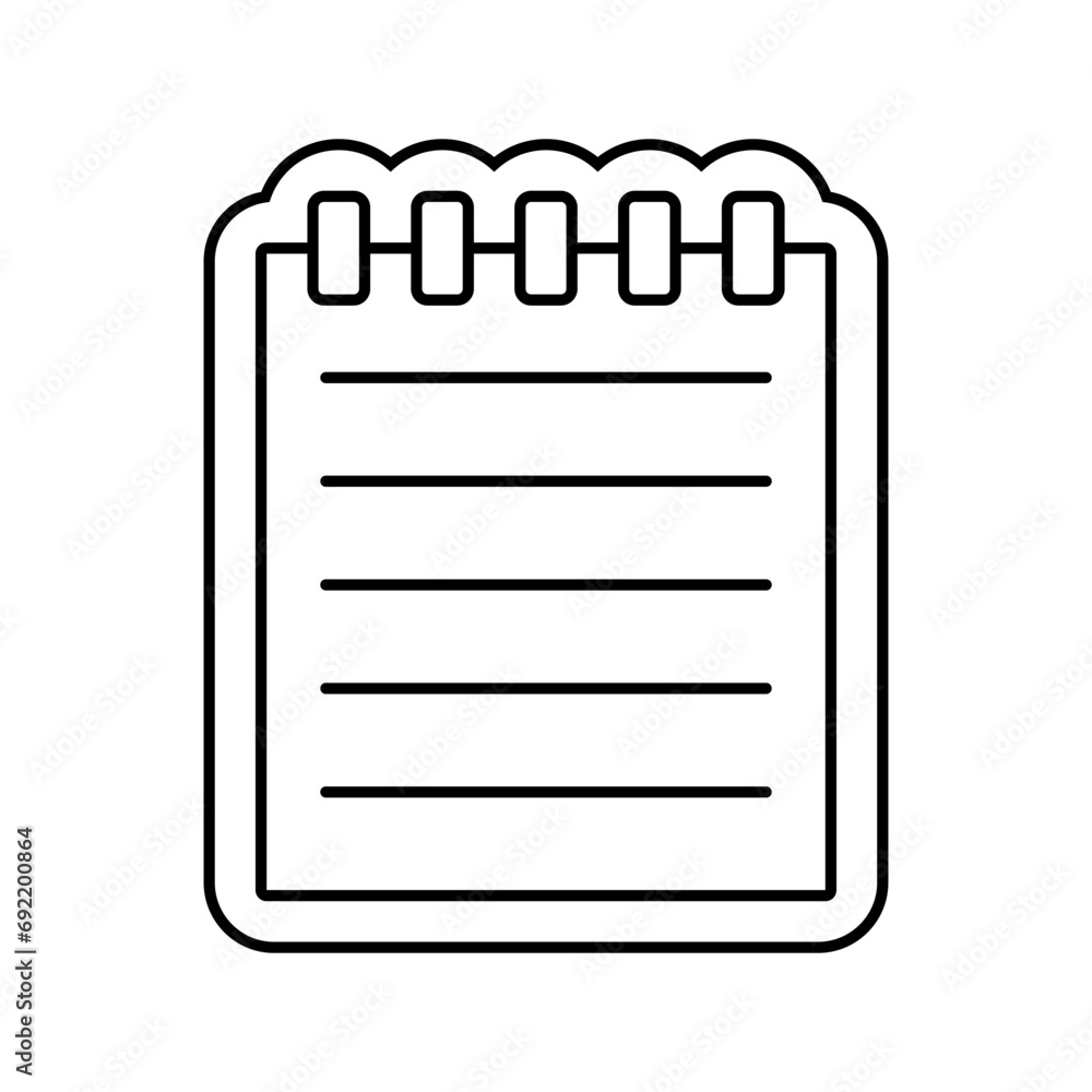 Poster notepad download file line icon vector. notepad download file sign. isolated contour symbol black il