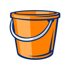 Illustration of bucket. Housekeeping cleaning item for service and advertising.