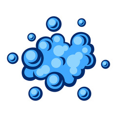Illustration of foam bubbles. Image of soft foaming soap.