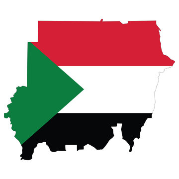 recommend clip art: Sudan map. Map of Sudan with Sudan national flag.
