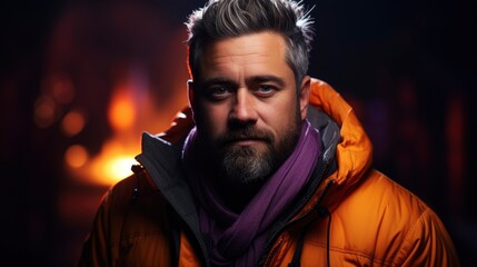 Obraz premium Halflength Portrait Young Fat Man Holding , Background HD, Illustrations