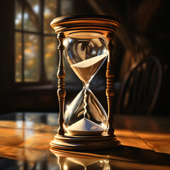 hourglass on the table