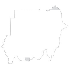 Sudan map. Map of Sudan in white color