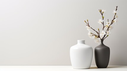 a white ceramic jar designed for flowers, in a minimalist modern style to accentuate the purity and contemporary aesthetics of floral arrangements.