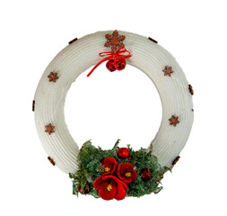 White Christmas wreath with bells