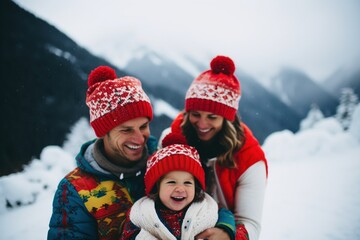 Mountain Magic: Laughter and Snowfall Create a Family Wonderland