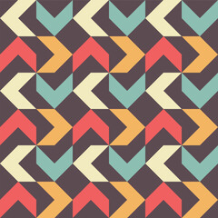 Seamless colorful geometric pattern in retro style. Vector background. - 692206646