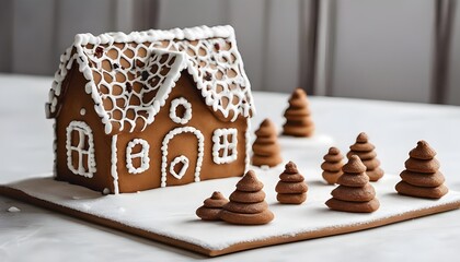 Homemade minimalistic gingerbread house