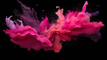 Black and pink cotton candy background. AI generative. - obrazy, fototapety, plakaty