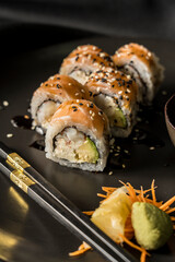 delicious sushi ready to eat