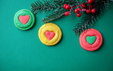 Christmas holiday multicolored cookies