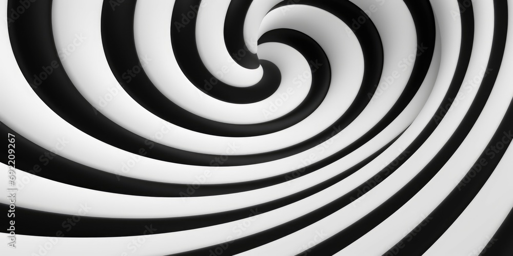 Poster A black and white photo featuring a captivating spiral design. This image can be used to add a touch of elegance and intrigue to various projects