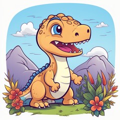 rex dinosaur drawing smiling