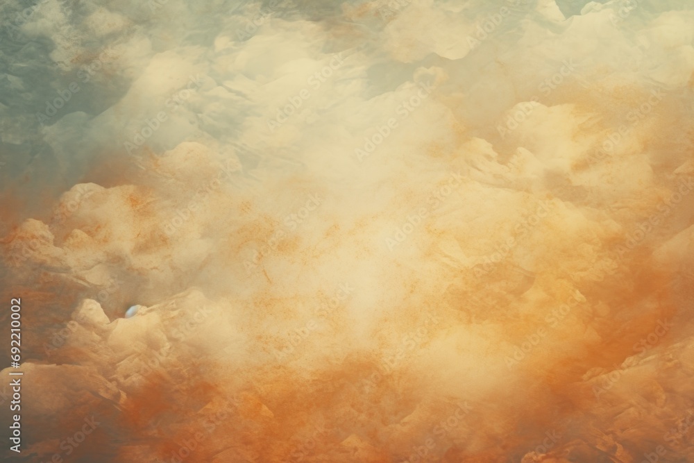 Poster a picture capturing a plane flying through a sky filled with fluffy clouds. perfect for aviation ent