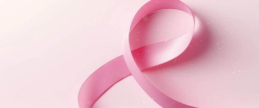 Anamorphic video awareness ribbon background animation with copy space text area suitable for World Cancer Day and World Aids Day.