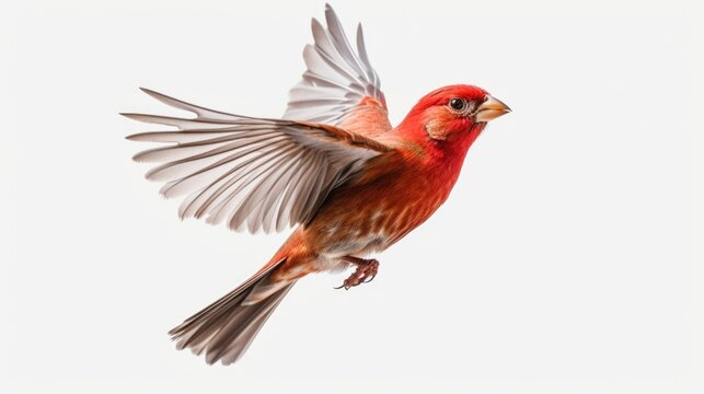 A red bird flying through the air. Suitable for various projects