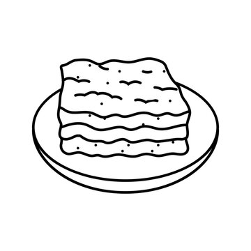 recommend clip art: lasagna dish italian cuisine line icon vector. lasagna dish italian cuisine sign. isolated contour symbol black illustration