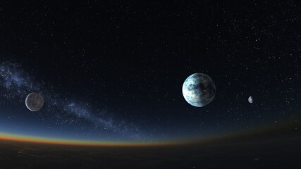 宇宙空間　3DCG レンダリング © tsuneomp