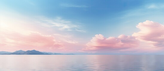 Fototapeta premium Beautiful pastel colours on the blue sky Croatia. Copy space image. Place for adding text or design