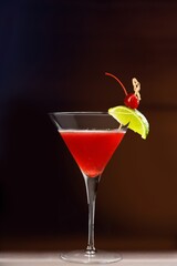 Tasty sweet alcohol cocktail in glass