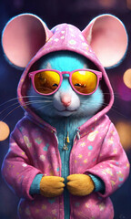 Ratón con gafas y chaqueta