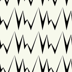 Seamless pattern with black elements on white background. Monochrome geometric print.