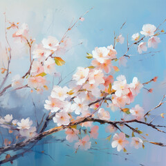 Obraz na płótnie Canvas Blooming spring branch element s, blossom, flowering trees, pastel spring summer