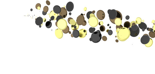 gold  Shower: Dynamic 3D Illustration of Dancing gold Confetti