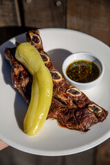 roast with chimichurri and paprika