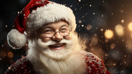 Xmas Santa Claus On Bright Red , Background HD, Illustrations