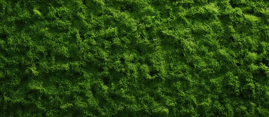 Artificial grass wall Artificial turf Thin green plastic. Copy space image. Place for adding text or design