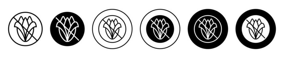 No Corn sign icon. contain no allergic corn cereal grain in product sign. ban or corn free food ingredient stamp seal symbol. not contain cornflakes fructose syrup vector badge 