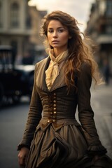 Fototapeta premium The simplicity and sophistication of the elegance of Baroque clothing. Captivating Elegance and Opulence: A Visual Journey into the Exquisite 19th Century Victorian Fashion