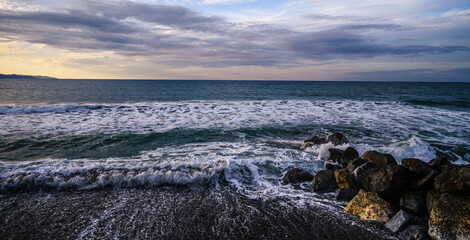 evening sun over mountains and Mediterranean sea 17