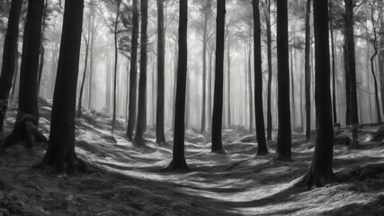 fog in the woods.Created with Generative Ai technology