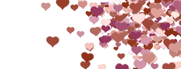 hearts on a pink background. 3d render illustration for advertising. Valentine's Day.