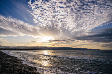 evening sun over mountains and Mediterranean sea 14