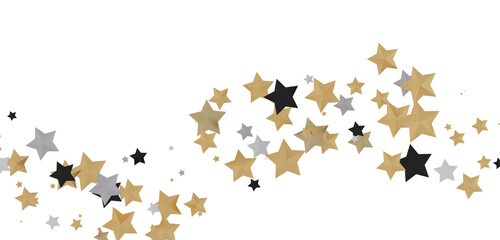 XMAS Stars - stars. Confetti celebration, Falling golden abstract decoration for party, birthday celebrate,