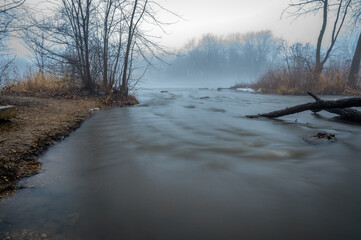 frozen river in winter