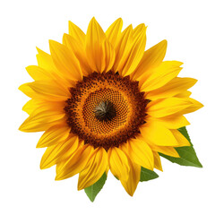 Fototapeta premium Sunflower flowers isolated on transparent background, Yellow flower isolated Photo summer flowers on white background