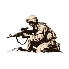 world war soldier army rifle gun cut file for cricut and silhouette on white background