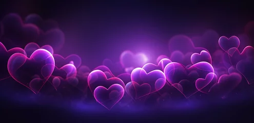 Foto op Canvas Love purple heart wallpaper, valentine's day concept © Pajaros Volando