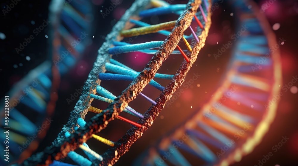 Poster dna molecule backdrop, intricate double helix structure backdrop